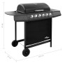 Barbacoa de gas con 6 fogones negra de vidaXL, Barbacoas - Ref: Foro24-3053628, Precio: 239,70 €, Descuento: %