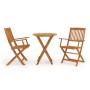 Folding bistro table and chairs 3 pieces solid acacia wood by vidaXL, Garden sets - Ref: Foro24-43381, Price: 153,57 €, Disco...