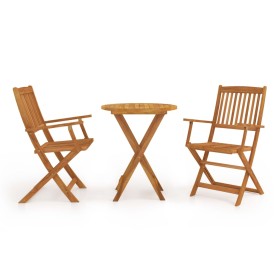 Folding bistro table and chairs 3 pieces solid acacia wood by vidaXL, Garden sets - Ref: Foro24-43381, Price: 153,57 €, Disco...