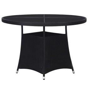 Mesa de jardín 110x74 cm ratán sintético negro de vidaXL, Mesas de jardín - Ref: Foro24-43921, Precio: 182,99 €, Descuento: %