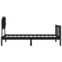 Black solid wood bed frame with headboard by vidaXL, Beds and slatted bases - Ref: Foro24-3193435, Price: 122,42 €, Discount: %