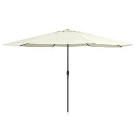 Sombrilla de exterior con palo de metal blanco arena 390 cm de vidaXL, Sombrillas - Ref: Foro24-47378, Precio: 95,99 €, Descu...