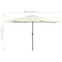 Sombrilla de exterior con palo de metal blanco arena 390 cm de vidaXL, Sombrillas - Ref: Foro24-47378, Precio: 99,80 €, Descu...