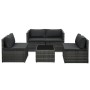 Set de muebles de jardín 5 pzas y cojines ratán sintético gris de vidaXL, Conjuntos de jardín - Ref: Foro24-48148, Precio: 41...