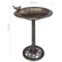 Bronzefarbenes Vogelbad aus Kunststoff für den Garten von vidaXL, Vogelbäder - Ref: Foro24-48223, Preis: 32,29 €, Rabatt: %