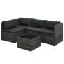 Set de muebles de jardín 5 pzas y cojines ratán sintético gris de vidaXL, Conjuntos de jardín - Ref: Foro24-48148, Precio: 41...