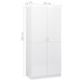 Glossy white plywood wardrobe 80x52x180 cm by vidaXL, Wardrobes - Ref: Foro24-800627, Price: 169,15 €, Discount: %