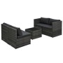 5-piece garden furniture set and gray synthetic rattan cushions by vidaXL, Garden sets - Ref: Foro24-48148, Price: 419,65 €, ...