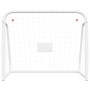 Soccer goal with steel and white polyester net 125x96x60cm by vidaXL, soccer goals - Ref: Foro24-93732, Price: 49,84 €, Disco...