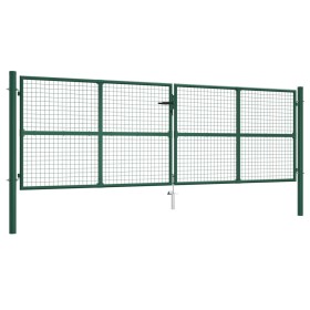 Puerta de malla para jardín de acero verde 400x125 cm de vidaXL, Puertas de jardín - Ref: Foro24-145749, Precio: 426,15 €, De...