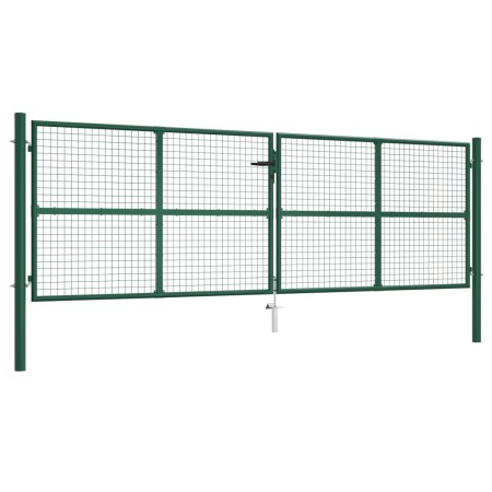 Puerta de malla para jardín de acero verde 400x125 cm de vidaXL, Puertas de jardín - Ref: Foro24-145749, Precio: 454,33 €, De...