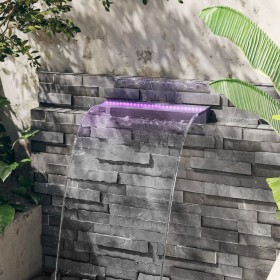 Waterfall fountain with acrylic RGB LED 60 cm by vidaXL, Fountains and waterfalls - Ref: Foro24-151403, Price: 137,99 €, Disc...