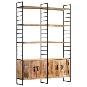 4-tier shelving in rough mango wood 124x30x180 cm by vidaXL, Bookcases and shelves - Ref: Foro24-284418, Price: 473,99 €, Dis...