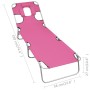 Tumbona plegable con cojín para la cabeza acero rosa magenta de vidaXL, Tumbonas - Ref: Foro24-310333, Precio: 64,15 €, Descu...