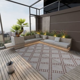 Brown PP outdoor rug 140x200 cm by vidaXL, Outdoor protectors - Ref: Foro24-317019, Price: 24,99 €, Discount: %