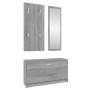 Set de mueble zapatero 3 en 1 madera contrachapada gris Sonoma de vidaXL, Zapateros y organizadores de calzado - Ref: Foro24-...