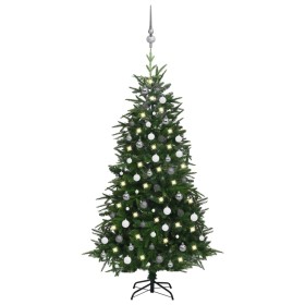 Árbol de Navidad artificial LEDs y bolas PVC&PE verde 180 cm de vidaXL, Arboles de navidad - Ref: Foro24-3077924, Precio: 132...