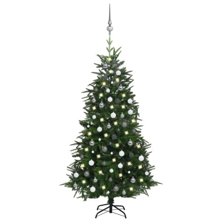 Künstlicher Weihnachtsbaum mit LEDs und grünen PVC&PE-Kugeln 180 cm von vidaXL, Weihnachtsbäume - Ref: Foro24-3077924, Preis:...