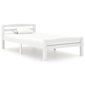 Solid white pine wood bed frame 90x200 cm by vidaXL, Beds and slatted bases - Ref: Foro24-322068, Price: 109,99 €, Discount: %