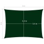 Toldo de vela rectangular tela Oxford verde oscuro 4x6 m de vidaXL, Sombrillas - Ref: Foro24-135492, Precio: 78,48 €, Descuen...