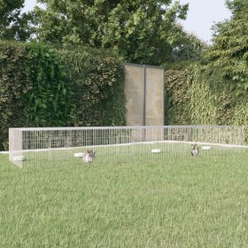 Rabbit cage 4 panels galvanized iron 433x109x54 cm by vidaXL, Cages and habitats for small animals - Ref: Foro24-171565, Pric...