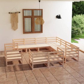 Gartenmöbel-Set 11-teilig aus massivem Kiefernholz von vidaXL, Gartensets - Ref: Foro24-3075944, Preis: 636,18 €, Rabatt: %