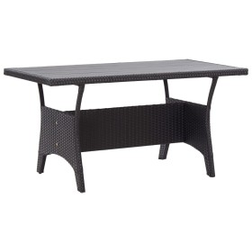 Black synthetic rattan garden table 120x70x66 cm by vidaXL, Garden tables - Ref: Foro24-316585, Price: 222,99 €, Discount: %