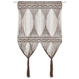 Cortina de macramé algodón gris taupé 140x240 cm de vidaXL, Cortinas y visillos - Ref: Foro24-323984, Precio: 50,77 €, Descue...