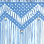 Cortina de macramé algodón azul 140x240 cm de vidaXL, Cortinas y visillos - Ref: Foro24-323986, Precio: 44,89 €, Descuento: %