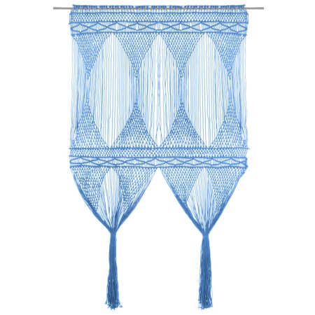 Blue cotton macrame curtain 140x240 cm by vidaXL, Curtains and curtains - Ref: Foro24-323990, Price: 50,49 €, Discount: %