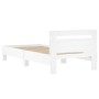 Estructura cama con cabecero madera ingeniería blanco 100x200cm de vidaXL, Camas y somieres - Ref: Foro24-838526, Precio: 90,...