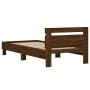 Oak brown engineered wood bed with headboard 100x200 cm by vidaXL, Beds and slatted bases - Ref: Foro24-838532, Price: 89,60 ...