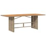 Mesa de jardín superficie de madera ratán PE beige 190x80x74 cm de vidaXL, Mesas de jardín - Ref: Foro24-365311, Precio: 212,...