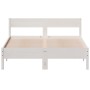 Bed frame with white pine wood headboard 140x190 cm by vidaXL, Beds and slatted bases - Ref: Foro24-842767, Price: 131,13 €, ...