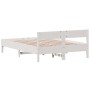 Estructura de cama con cabecero madera pino blanco 140x190 cm de vidaXL, Camas y somieres - Ref: Foro24-842767, Precio: 131,1...