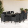 9-teiliges Garten-Essset und schwarze Kissen aus synthetischem Rattan von vidaXL, Gartensets - Ref: Foro24-3211881, Preis: 87...