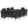 Set de comedor de jardín 9 pzas y cojines ratán sintético negro de vidaXL, Conjuntos de jardín - Ref: Foro24-3211881, Precio:...