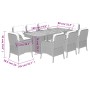 Set de comedor de jardín 9 pzas y cojines ratán sintético negro de vidaXL, Conjuntos de jardín - Ref: Foro24-3211897, Precio:...