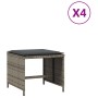 Gartenhocker mit Kissen 4 Stück graues PE-Rattan 41x41x36 cm von vidaXL, Hocker für den Außenbereich - Ref: Foro24-365043, Pr...