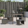 Garden stools with cushions 4 pcs gray PE rattan 41x41x36 cm by vidaXL, Outdoor ottomans - Ref: Foro24-365043, Price: 90,39 €...