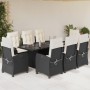 9-piece garden dining set with black synthetic rattan cushions by vidaXL, Garden sets - Ref: Foro24-3212681, Price: 1,00 €, D...