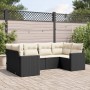 Set aus 6-teiligen Gartensofas und Kissen Kunstrattan schwarz von vidaXL, Modulare Sofas für den Außenbereich - Ref: Foro24-3...