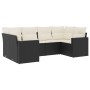 Set aus 6-teiligen Gartensofas und Kissen Kunstrattan schwarz von vidaXL, Modulare Sofas für den Außenbereich - Ref: Foro24-3...