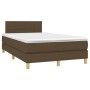 Cama box spring con colchón y LED tela marrón oscuro 120x190 cm de vidaXL, Camas y somieres - Ref: Foro24-3270091, Precio: 36...