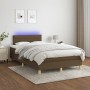 Boxspringbett mit Matratze und dunkelbraunem LED-Stoff 120x190 cm von vidaXL, Betten und Lattenroste - Ref: Foro24-3270098, P...