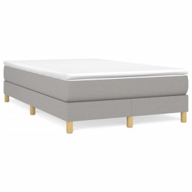 Cama box spring con colchón tela gris claro 120x190 cm de vidaXL, Camas y somieres - Ref: Foro24-3269664, Precio: 333,17 €, D...