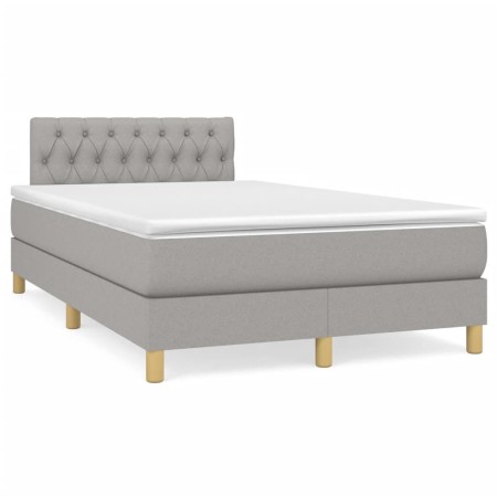 Cama box spring con colchón y LED tela gris claro 120x190 cm de vidaXL, Camas y somieres - Ref: Foro24-3270109, Precio: 380,7...