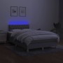 Box spring bed with mattress and LED light gray fabric 120x190 cm by vidaXL, Beds and slatted bases - Ref: Foro24-3270109, Pr...