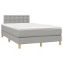 Cama box spring con colchón y LED tela gris claro 120x190 cm de vidaXL, Camas y somieres - Ref: Foro24-3270116, Precio: 373,6...