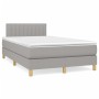 Cama box spring con colchón y LED tela gris claro 120x190 cm de vidaXL, Camas y somieres - Ref: Foro24-3270102, Precio: 378,5...